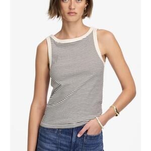 Madewell (Re)generative Cotton Essential High-Neck Tank WMNS S Black White NU845